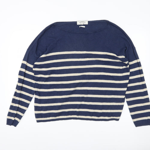 FatFace Women's Blue Striped Pullover Jumper, Size 18
