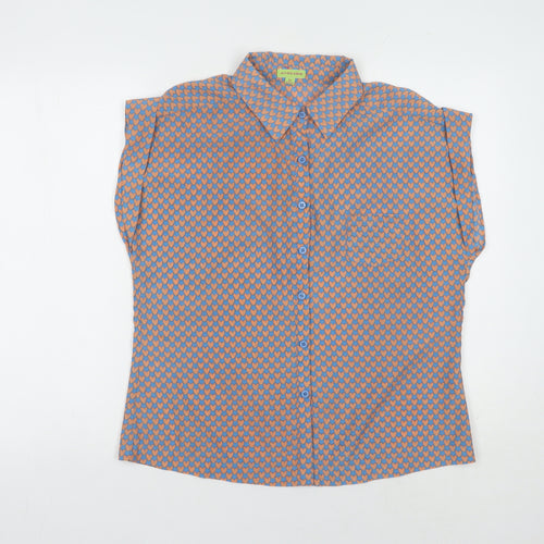 Avocado Women's Blue Geometric Button-Up Shirt