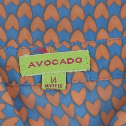 Avocado Women's Blue Geometric Button-Up Shirt