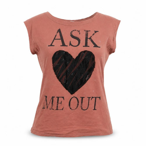 Bershka Women's Brown T-Shirt, L, Casual Sleeveless