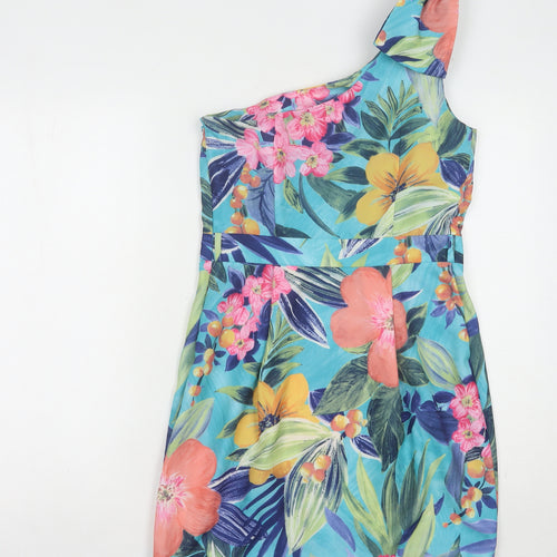 Love Label Women's Multicoloured Floral A-Line Dress 10