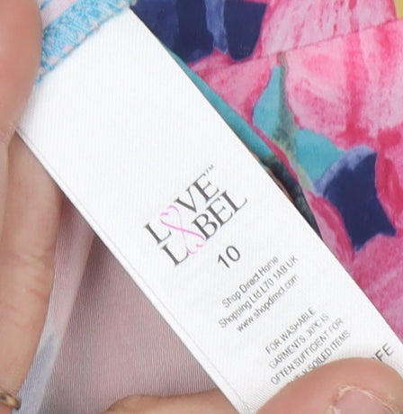 Love Label Women's Multicoloured Floral A-Line Dress 10
