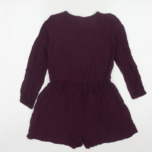 Next Girls Purple Floral Playsuit, Size 8 Years