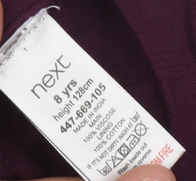 Next Girls Purple Floral Playsuit, Size 8 Years