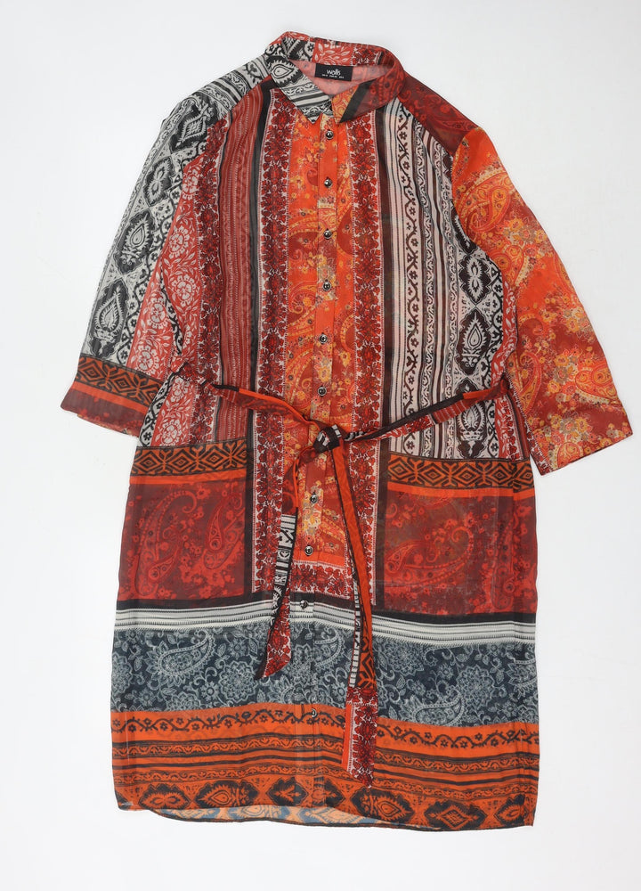 Wallis Women's Multicoloured Paisley Shirt Dress Size 12