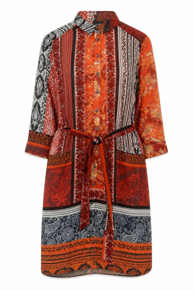 Front view of Wallis Women's Multicoloured Paisley Shirt Dress, size 12