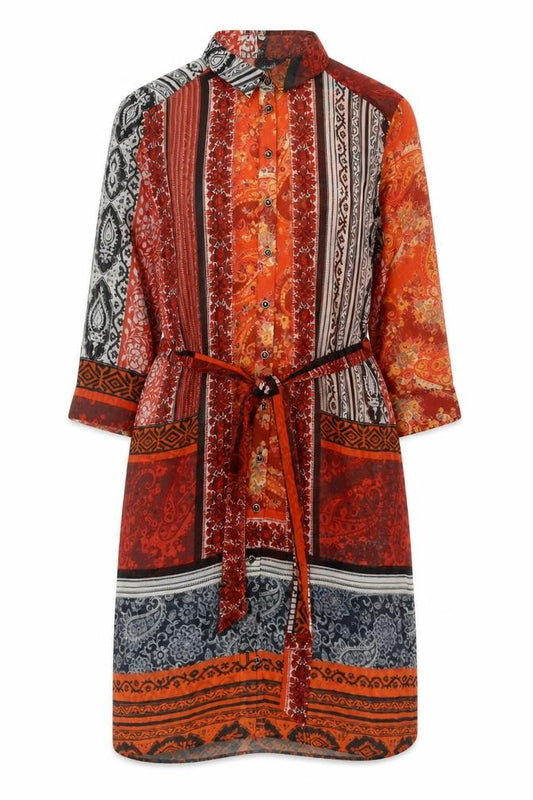 Front view of Wallis Women's Multicoloured Paisley Shirt Dress, size 12