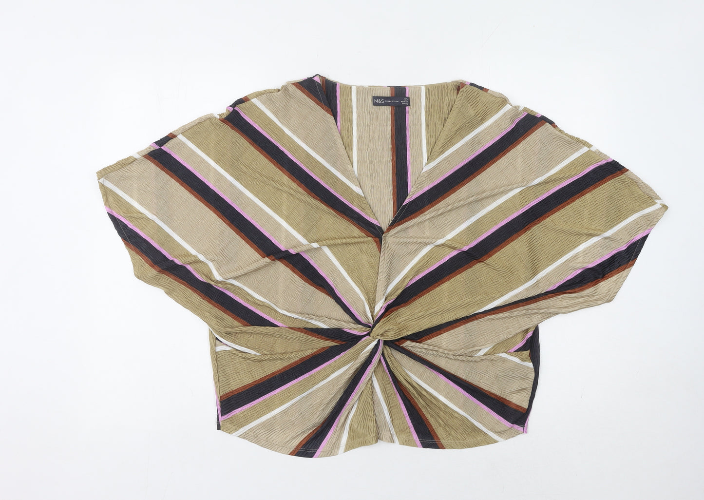 Marks and Spencer Women’s Multicoloured Striped Top Size 20
