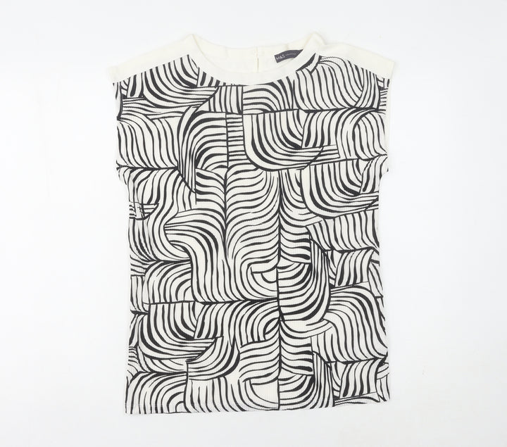Marks and Spencer Women's Black Geometric Top