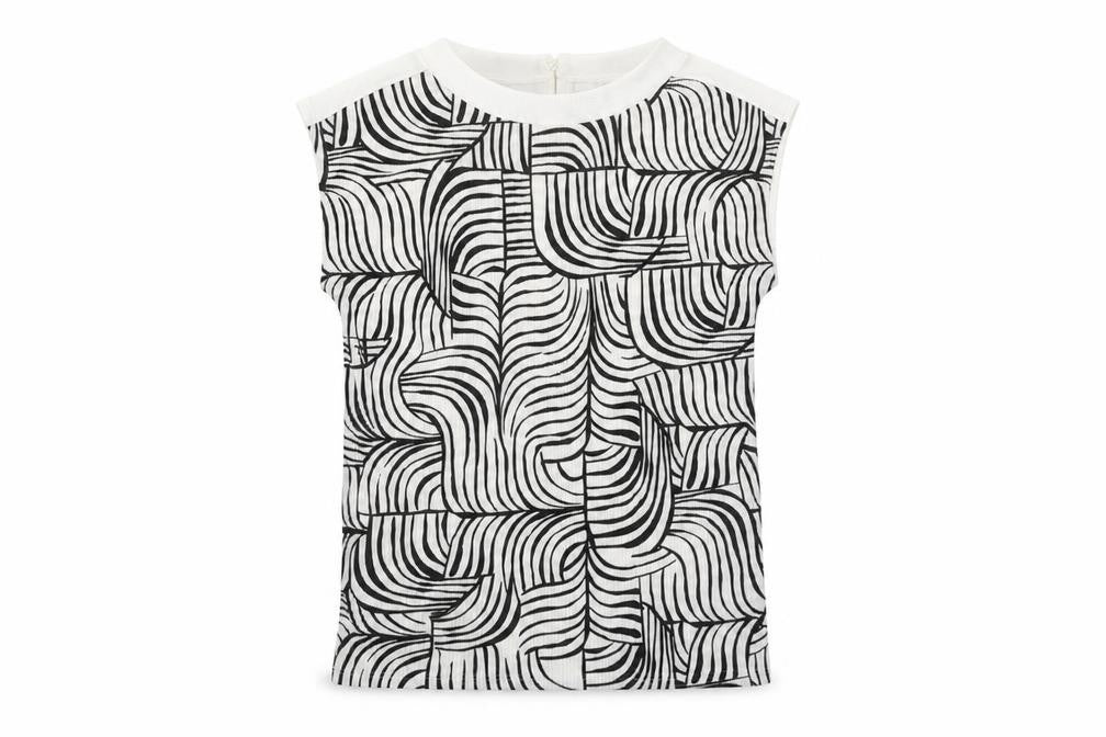 Front view of Marks & Spencer Women's Black Geometric Top