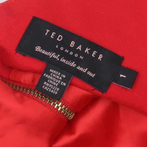 Ted Baker Red Sheath Dress Size 8 Women's Cocktail