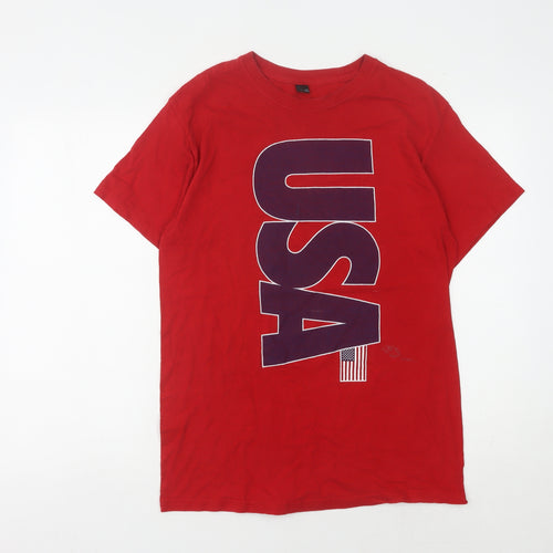 M&O Gold Men's Red USA Graphic T-Shirt Size M