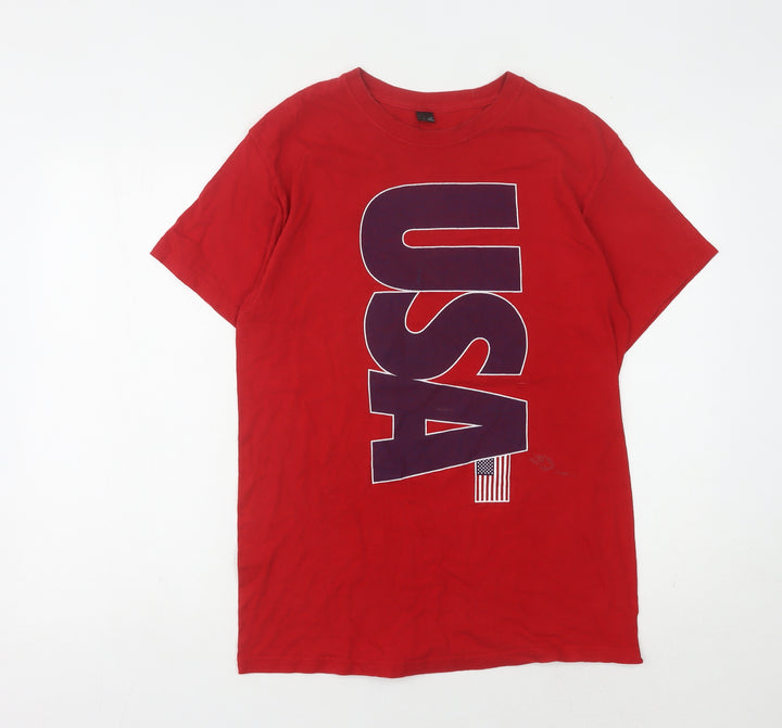 M&O Gold Men's Red USA Graphic T-Shirt Size M