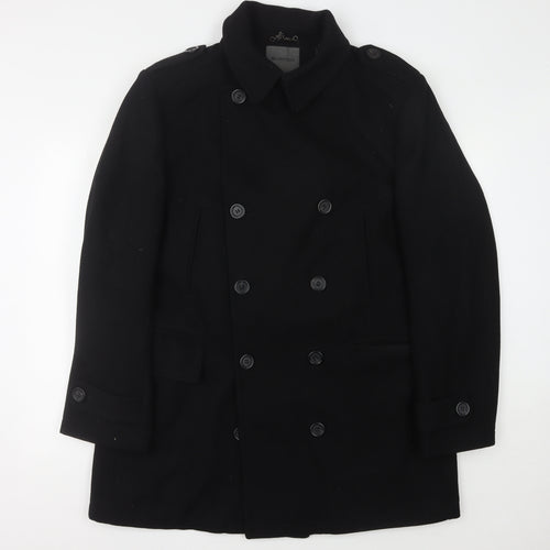 Burton Men's Black Pea Coat XL Double-Breasted