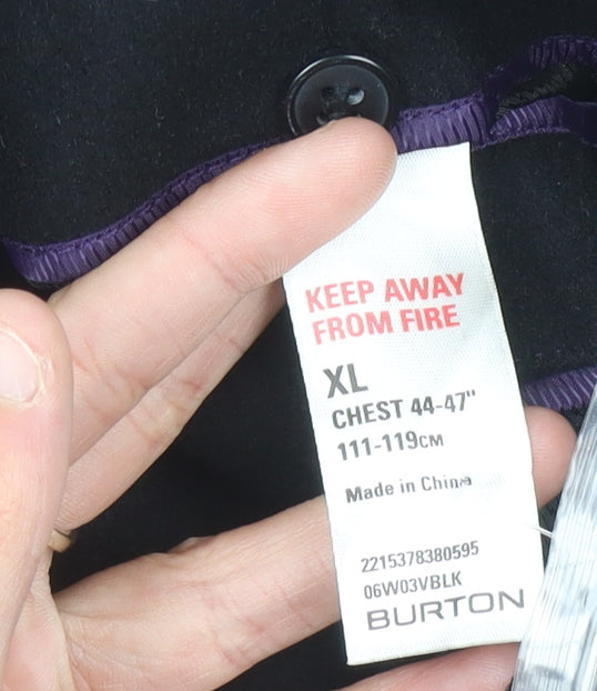 Burton Men's Black Pea Coat XL Double-Breasted