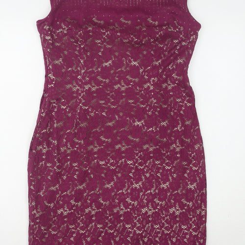 Linea Women’s Purple Floral Lace Dress Size 14