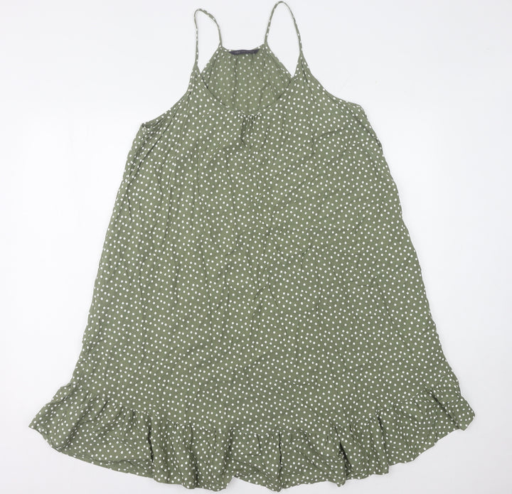 Marks and Spencer Green Polka Dot Dress, Size 10