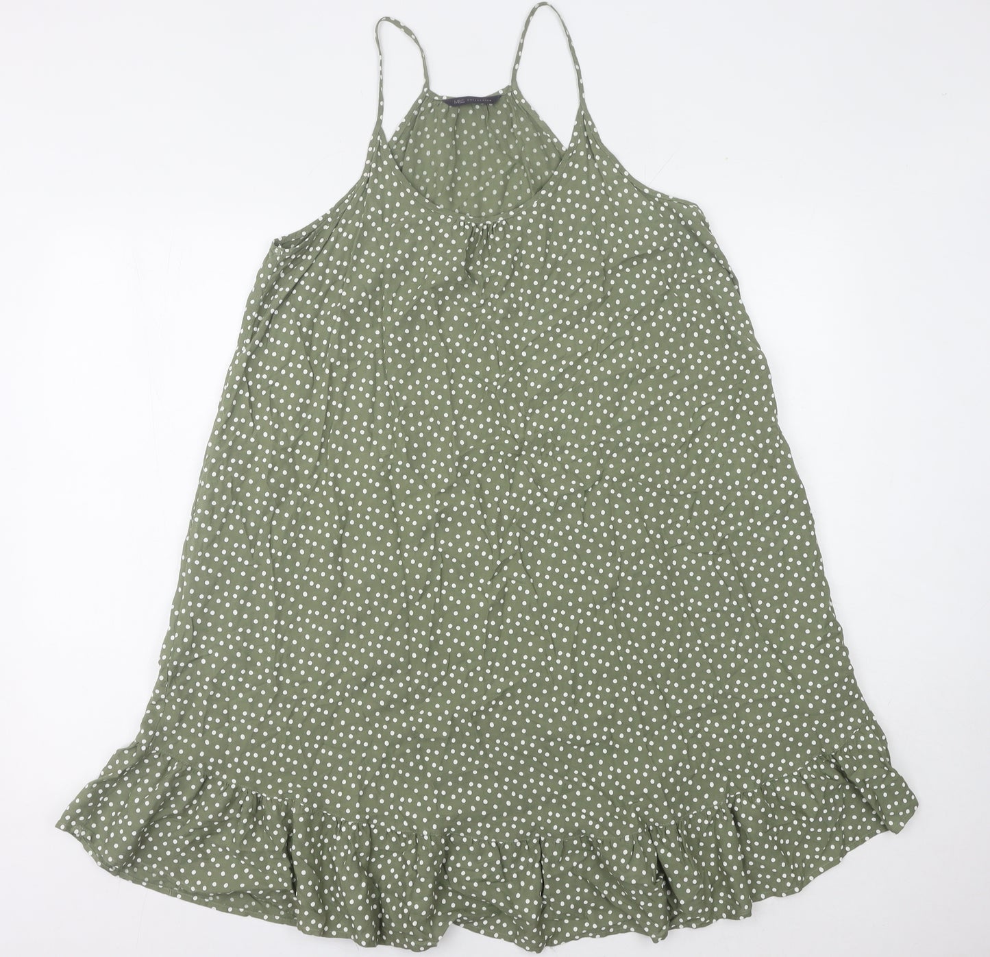 Marks and Spencer Green Polka Dot Dress, Size 10