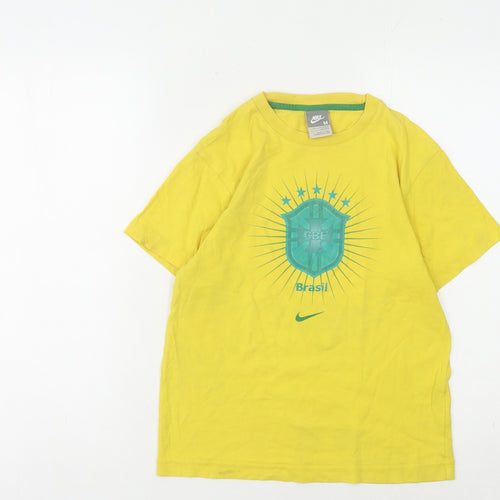 Nike Boys Yellow Football T-Shirt, Size 10-11, Sports Style