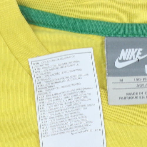 Nike Boys Yellow Football T-Shirt, Size 10-11, Sports Style