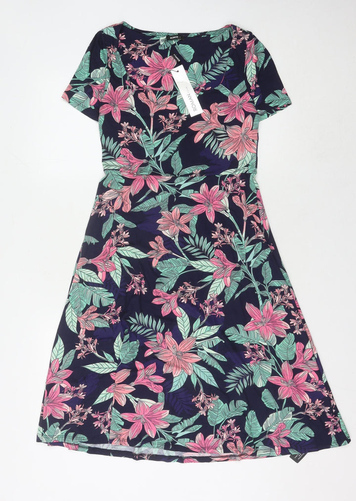 Roman Originals Women's Multicoloured Floral Dress Size 10