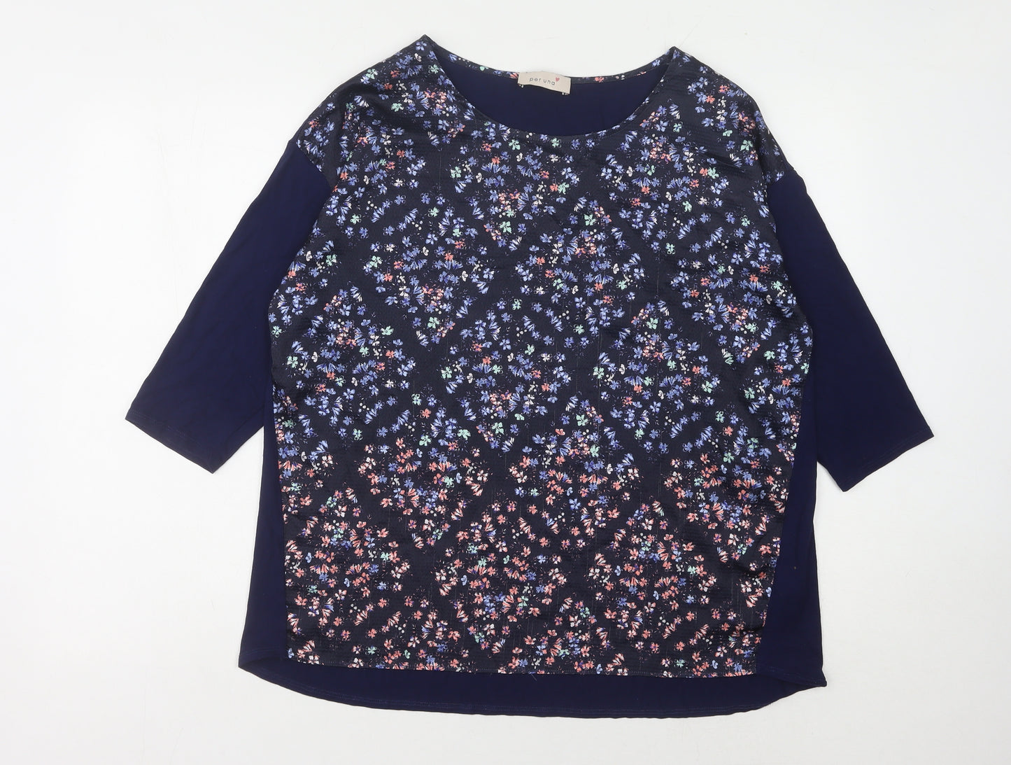 Marks and Spencer Women's Blue Floral Blouse Size 16