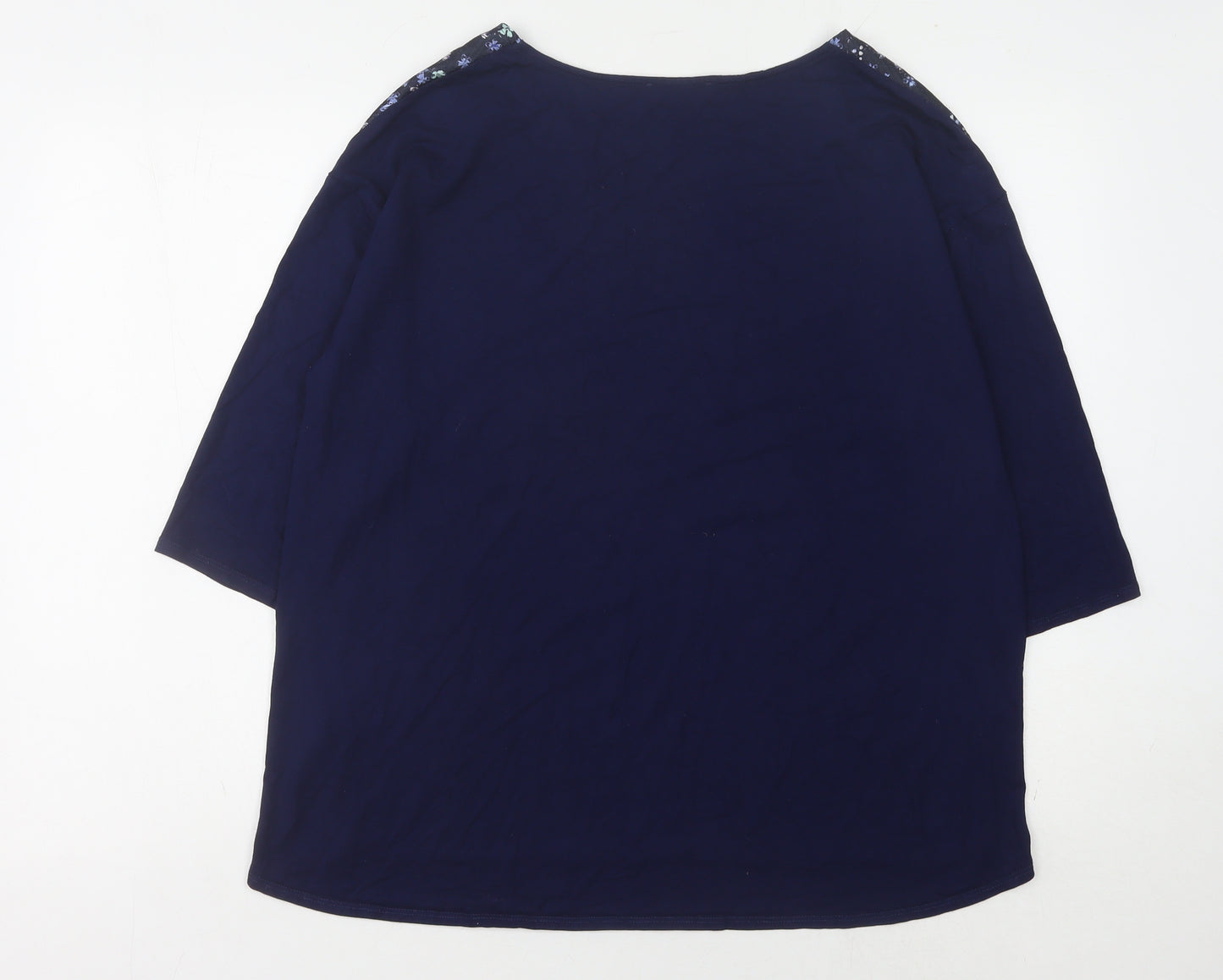 Marks and Spencer Women's Blue Floral Blouse Size 16
