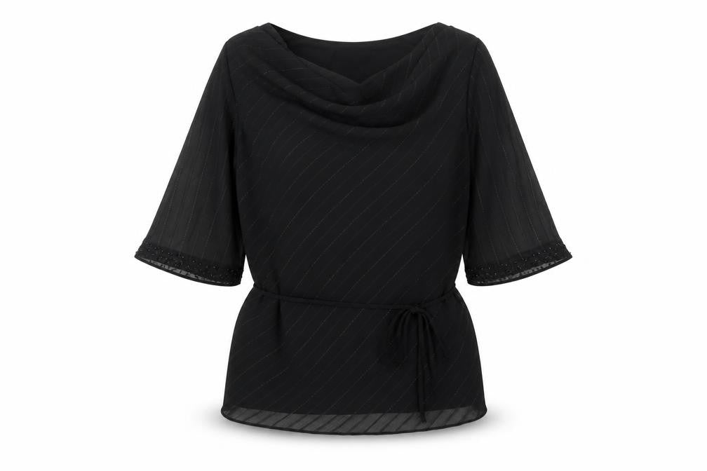Bonmarché Women's Black Striped Blouse, Size 14