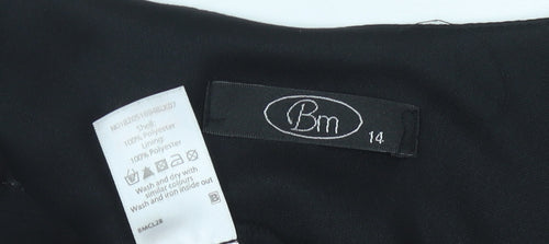 BM Women's Black Striped Blouse, Size 14