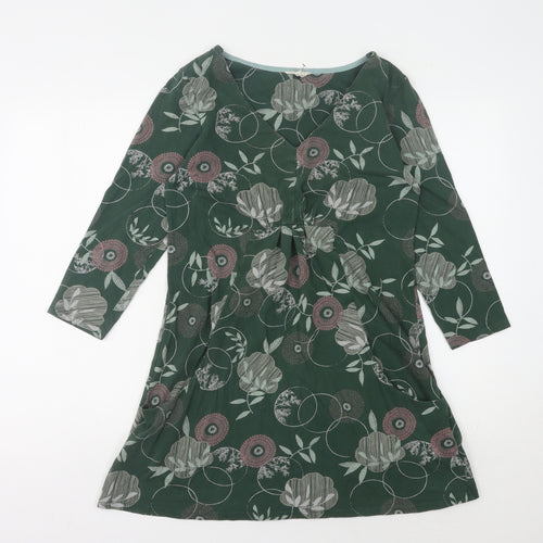 White Stuff Women's Green Floral Dress Size 12