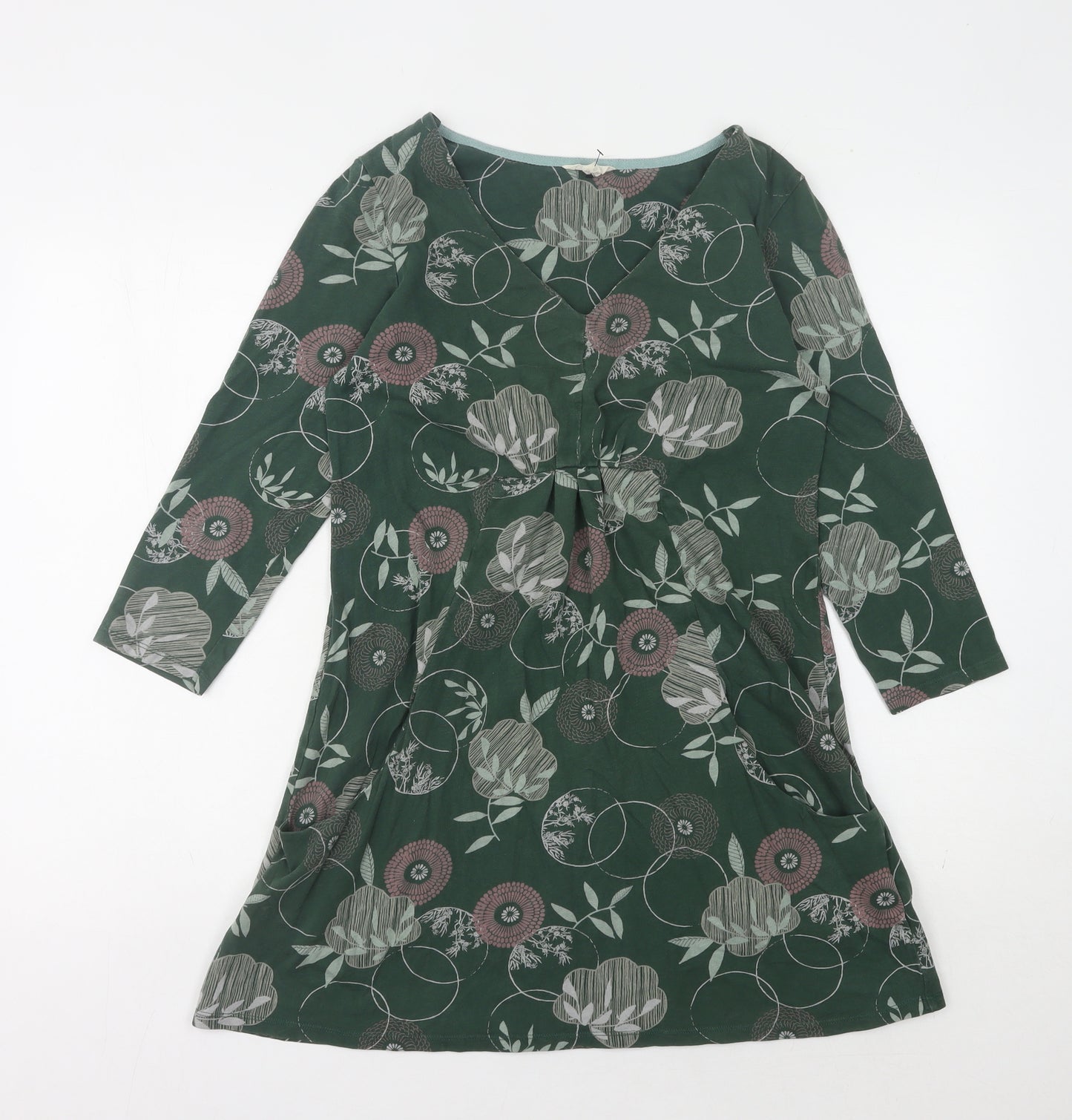 White Stuff Women's Green Floral Dress Size 12
