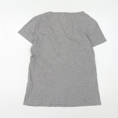Jack Wills Women's Grey V-Neck T-Shirt Size 8