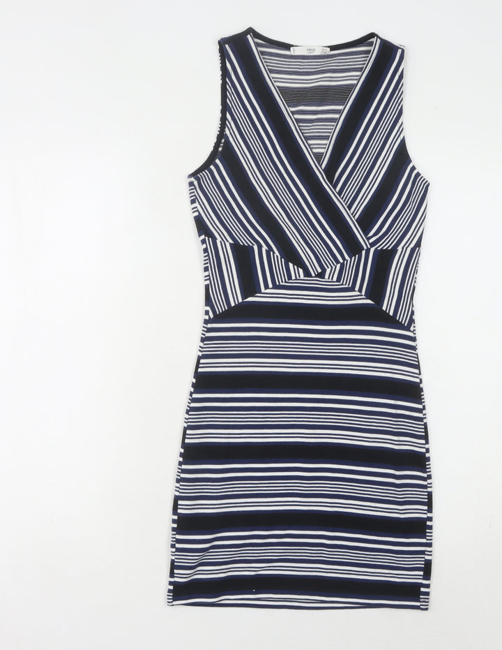 MNG Women's Multicoloured Striped Bodycon Dress XS