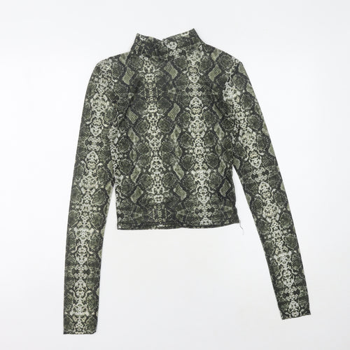 Urban Outfitters Women’s Green Cropped High Neck Top