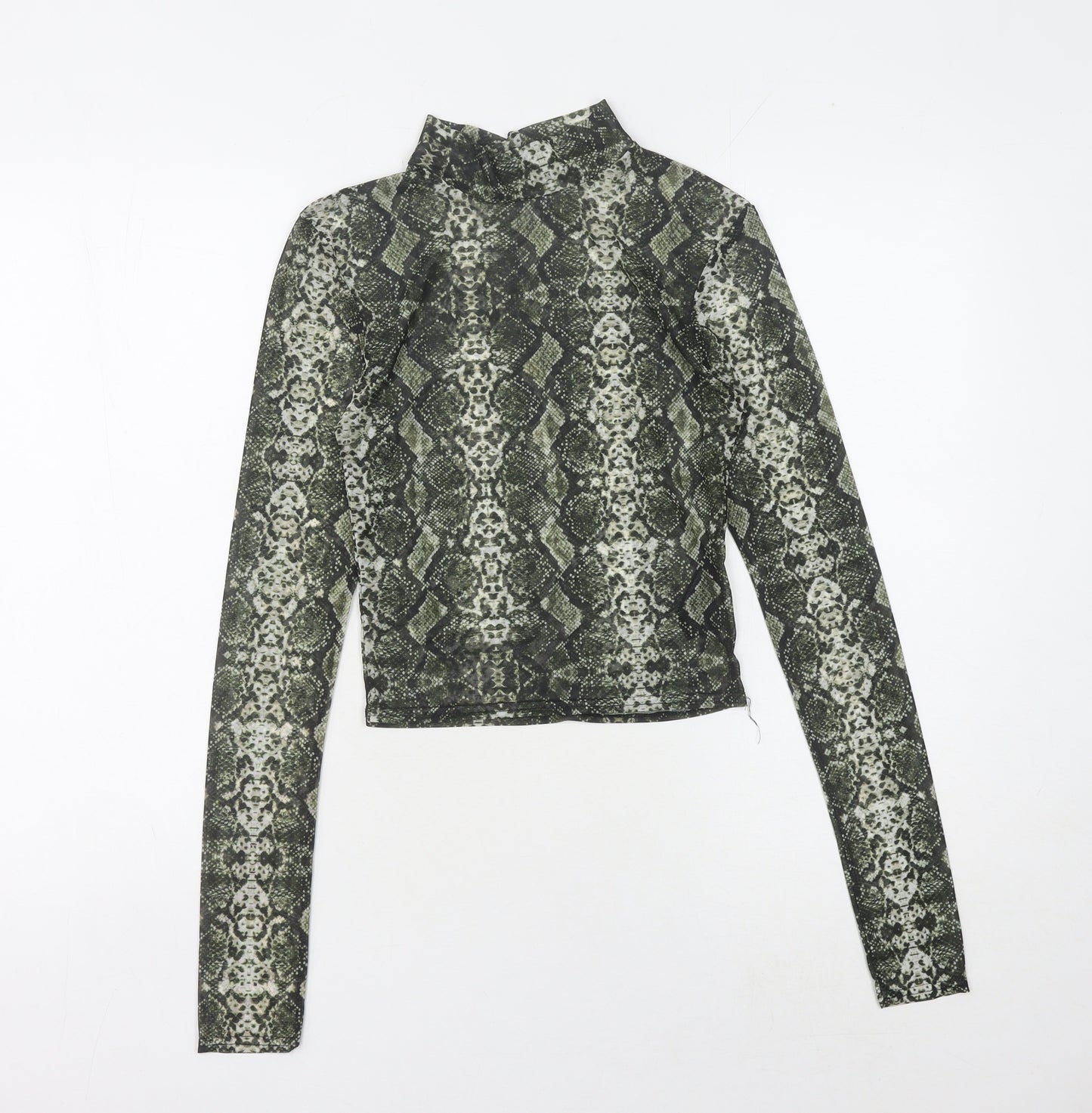 Urban Outfitters Women’s Green Cropped High Neck Top