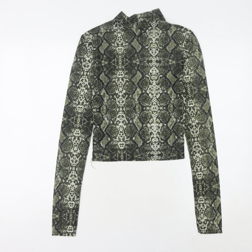 Urban Outfitters Women’s Green Cropped High Neck Top