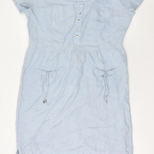 Creation L Premium Women's Blue Linen Dress Size 14
