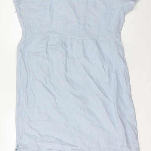 Creation L Premium Women's Blue Linen Dress Size 14