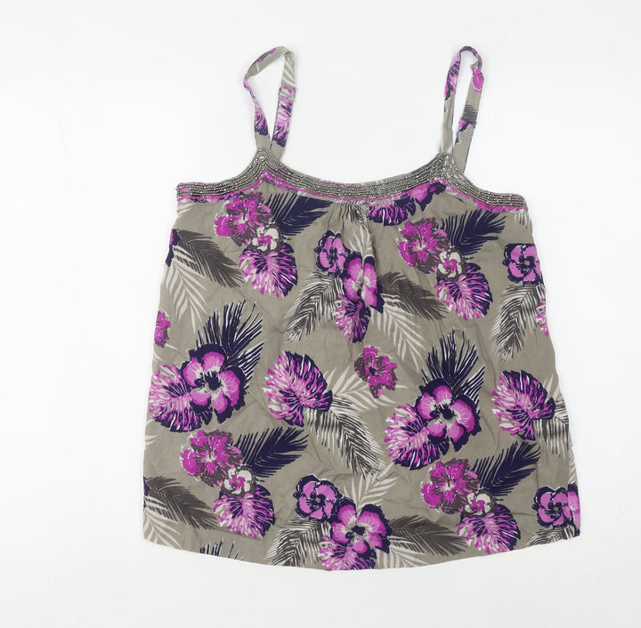 M&Co Women's Multicoloured Floral Camisole Tank Size 10