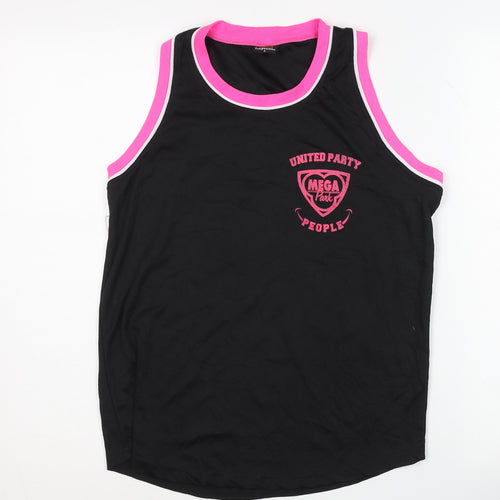 Poleposition Black Tank Top, Unisex, Small, Graphic Print