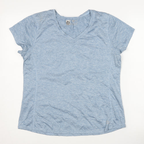 RBX Women's Blue V-Neck T-Shirt, Size L, Lightweight