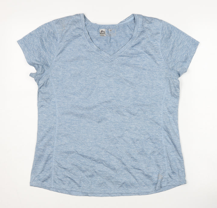 RBX Women's Blue V-Neck T-Shirt, Size L, Lightweight