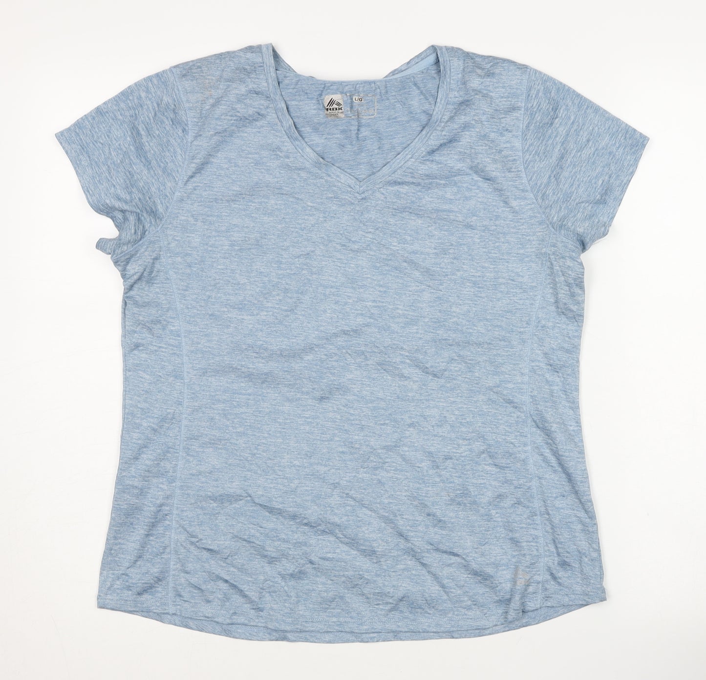 RBX Women's Blue V-Neck T-Shirt, Size L, Lightweight
