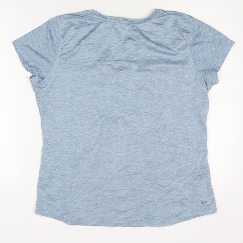 RBX Women's Blue V-Neck T-Shirt, Size L, Lightweight