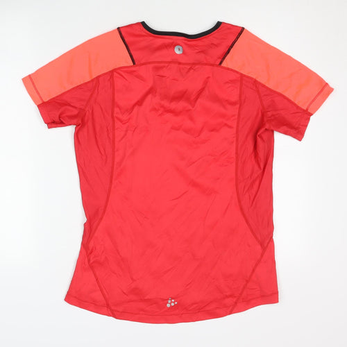 Craft Women's Red V-Neck T-Shirt L Running