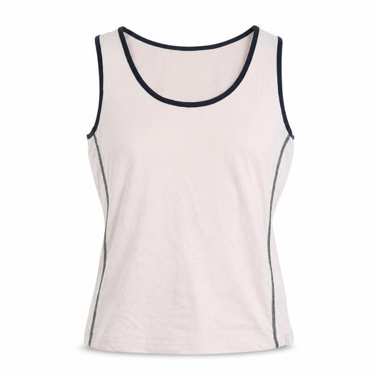 Front view of Trigema Women's White Tank Top L Scoop Neck