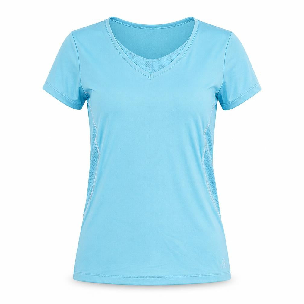 Front view of NKD Women's Blue Gym T-Shirt, size S, - Breathable & Comfy