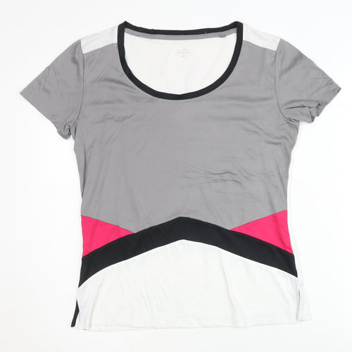 Active Touch Women's Colourblock T-Shirt, Size S, Grey/Pink