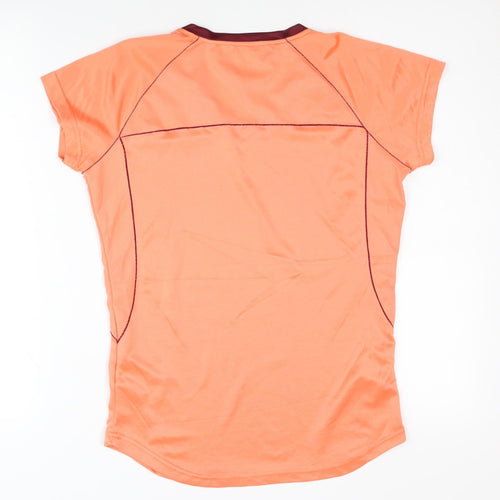 Crivit Women's Orange T-Shirt 14-16 V-Neck Short Sleeve Activewear