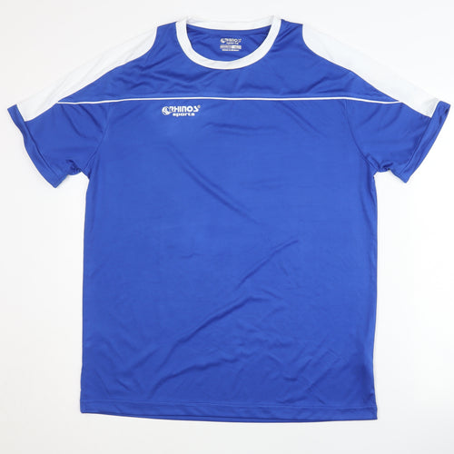 Rhinos Sports Men's Blue T-Shirt, Size L, Pullover, Logo